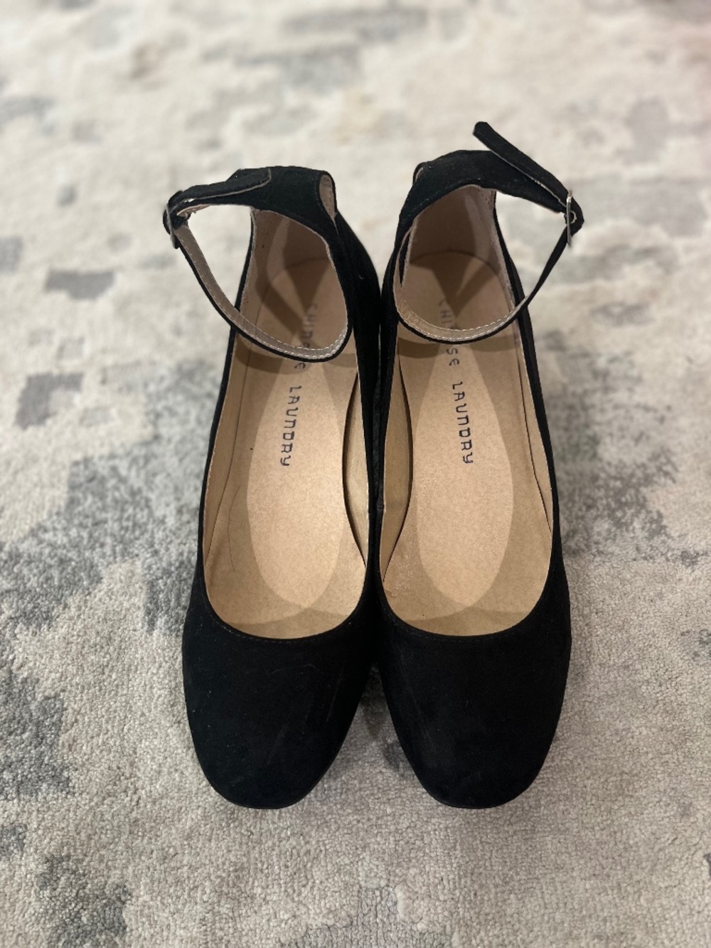 Chinese laundry black suede heels